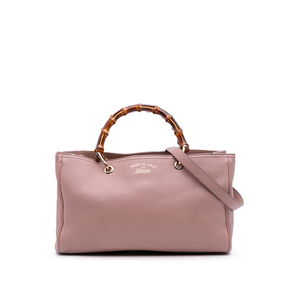 Pre-Loved Gucci Medium Calfskin Bamboo Shopper Satchel - Picture 1 of 10